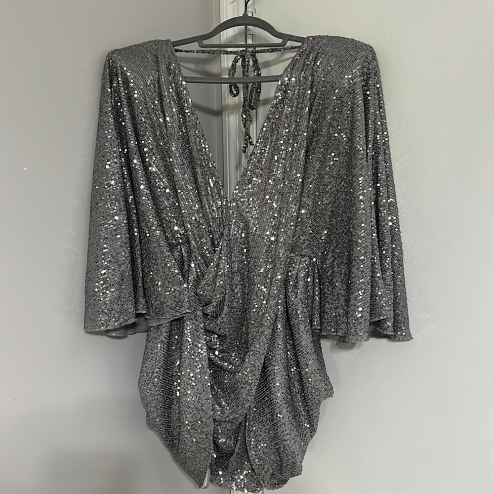 Silver Sequin mini dress. Worn once!